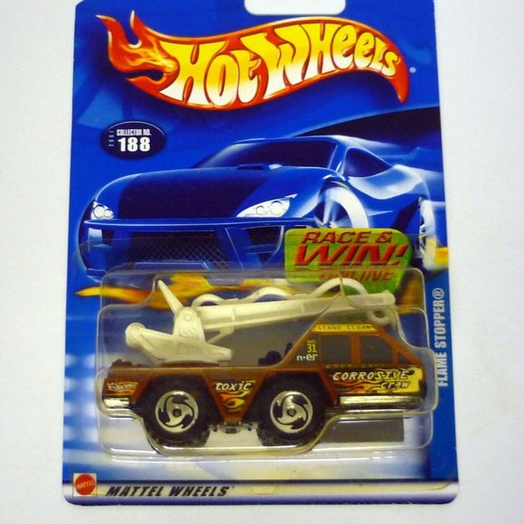Hot Wheels Flame Stopper #188 Brown Die-Cast Truck 2001 - Picture 1 of 1